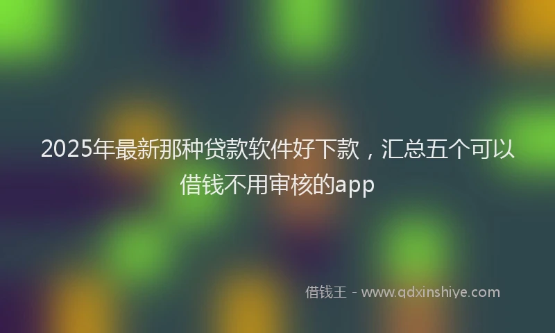 2025年最新那种贷款软件好下款，汇总五个可以借钱不用审核的app