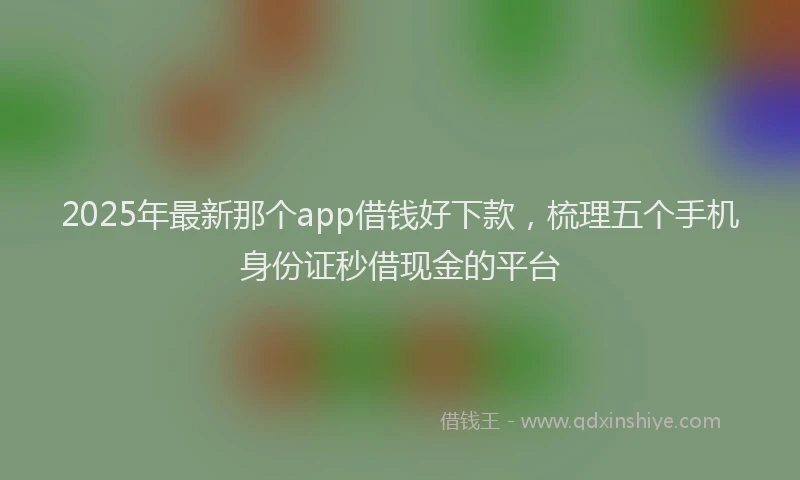 2025年最新那个app借钱好下款，梳理五个手机身份证秒借现金的平台