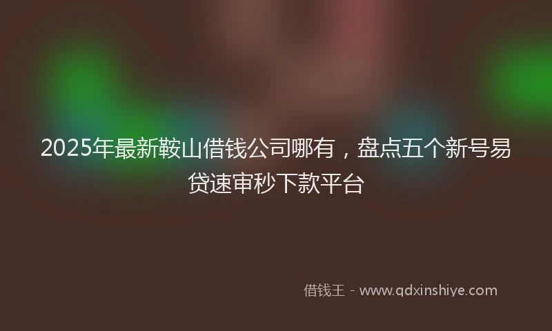 2025年最新鞍山借钱公司哪有，盘点五个新号易贷速审秒下款平台