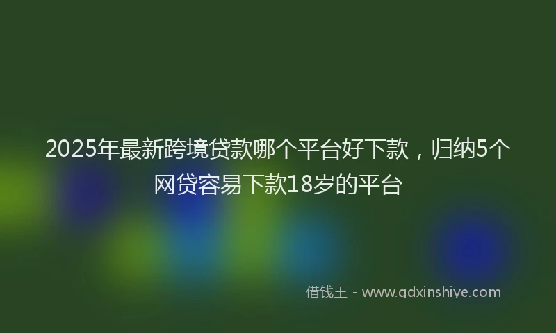 2025年最新跨境贷款哪个平台好下款，归纳5个网贷容易下款18岁的平台