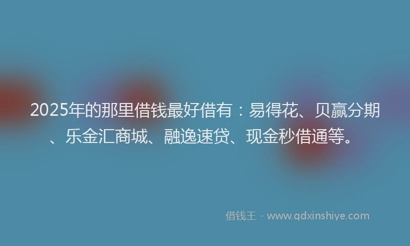 2025年的那里借钱最好借有：易得花、贝赢分期、乐金汇商城、融逸速贷、现金秒借通等。