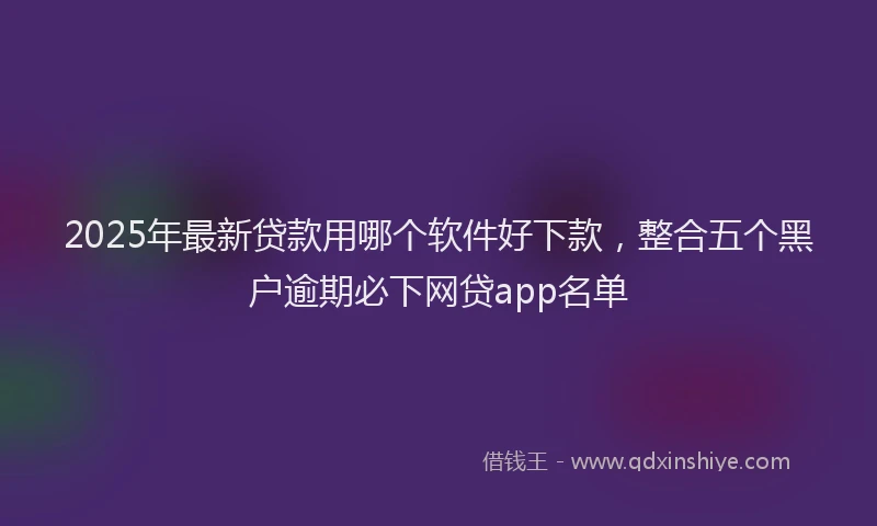 2025年最新贷款用哪个软件好下款，整合五个黑户逾期必下网贷app名单