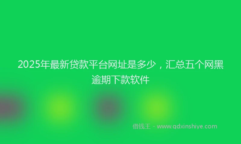 2025年最新贷款平台网址是多少，汇总五个网黑逾期下款软件