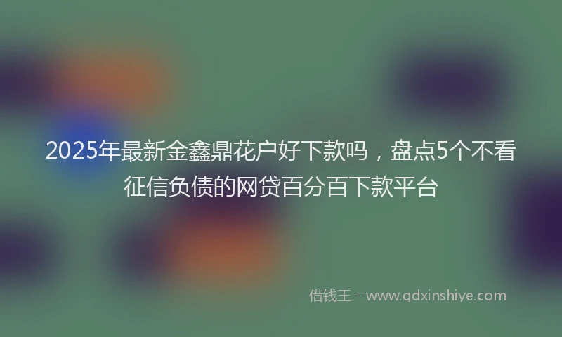 2025年最新金鑫鼎花户好下款吗，盘点5个不看征信负债的网贷百分百下款平台