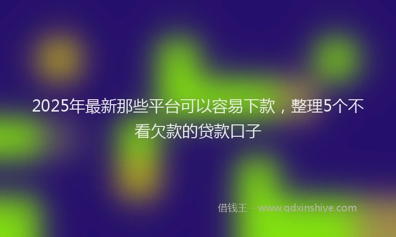 2025年最新那些平台可以容易下款，整理5个不看欠款的贷款口子
