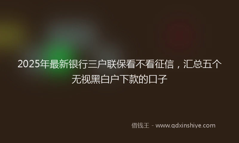 2025年最新银行三户联保看不看征信，汇总五个无视黑白户下款的口子