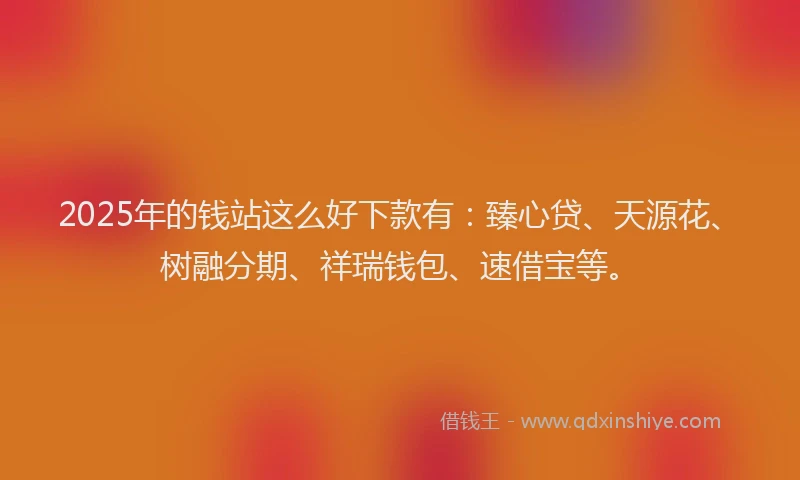 2025年的钱站这么好下款有：臻心贷、天源花、树融分期、祥瑞钱包、速借宝等。