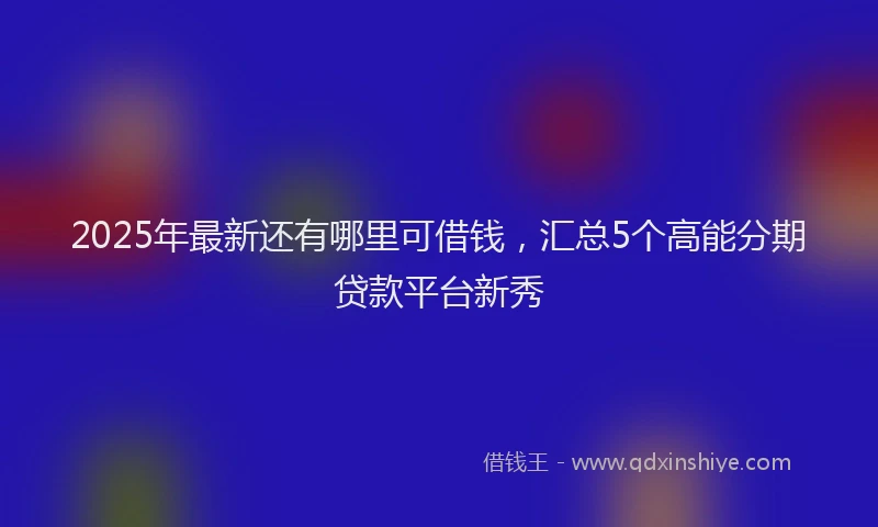 2025年最新还有哪里可借钱，汇总5个高能分期贷款平台新秀