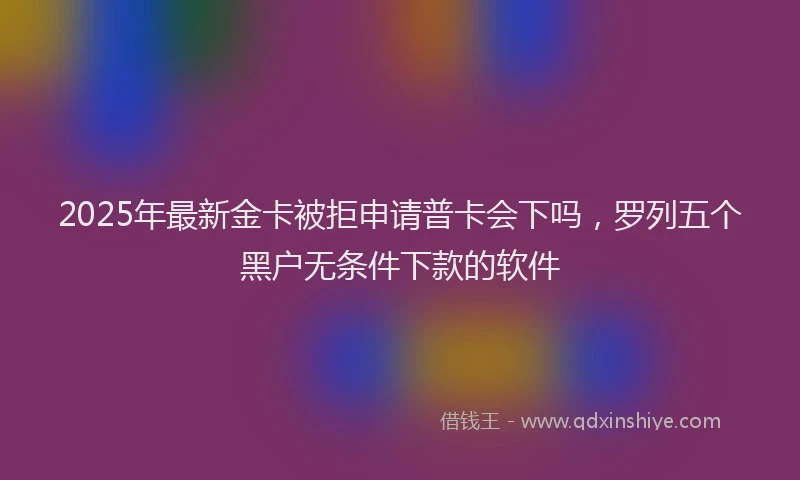 2025年最新金卡被拒申请普卡会下吗，罗列五个黑户无条件下款的软件