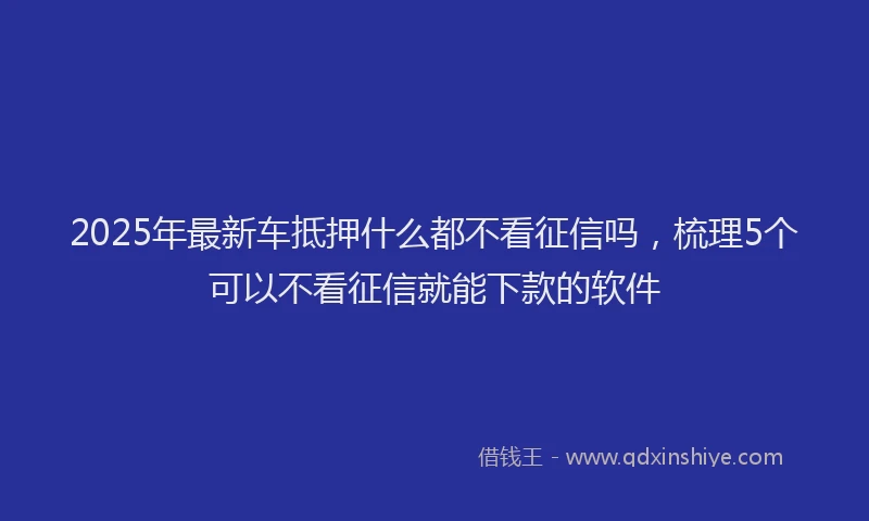 2025年最新车抵押什么都不看征信吗，梳理5个可以不看征信就能下款的软件