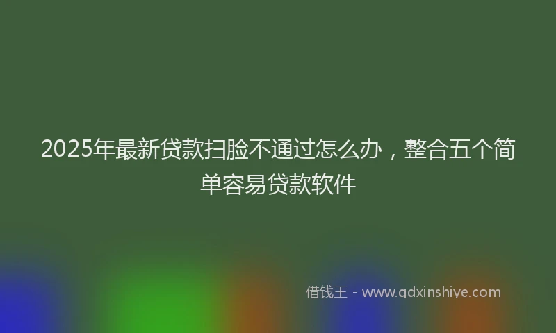 2025年最新贷款扫脸不通过怎么办，整合五个简单容易贷款软件