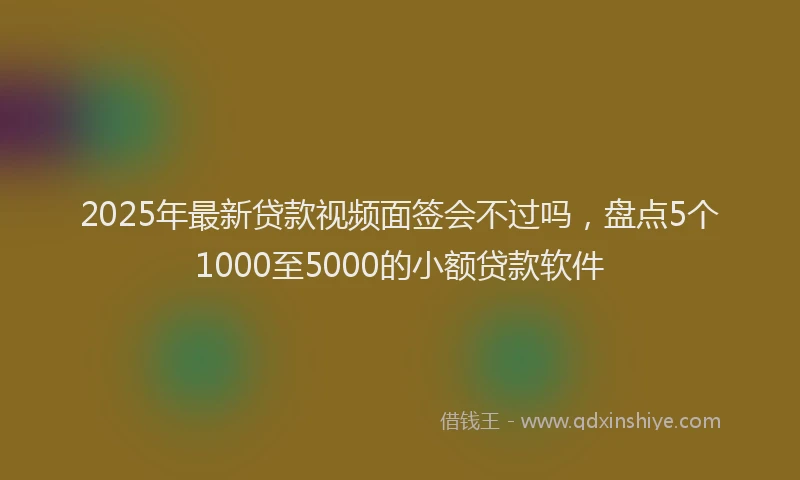 2025年最新贷款视频面签会不过吗，盘点5个1000至5000的小额贷款软件