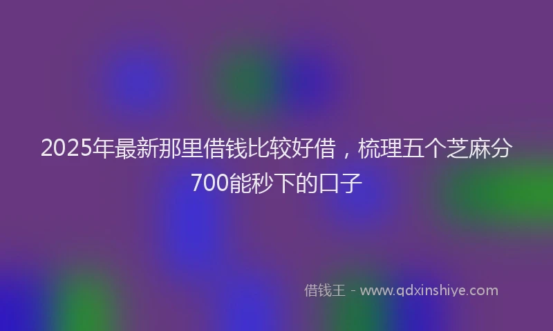 2025年最新那里借钱比较好借，梳理五个芝麻分700能秒下的口子