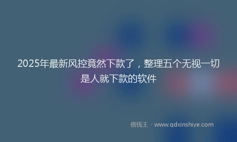 2025年最新风控竟然下款了，整理五个无视一切是人就下款的软件