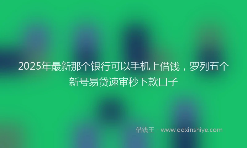 2025年最新那个银行可以手机上借钱，罗列五个新号易贷速审秒下款口子