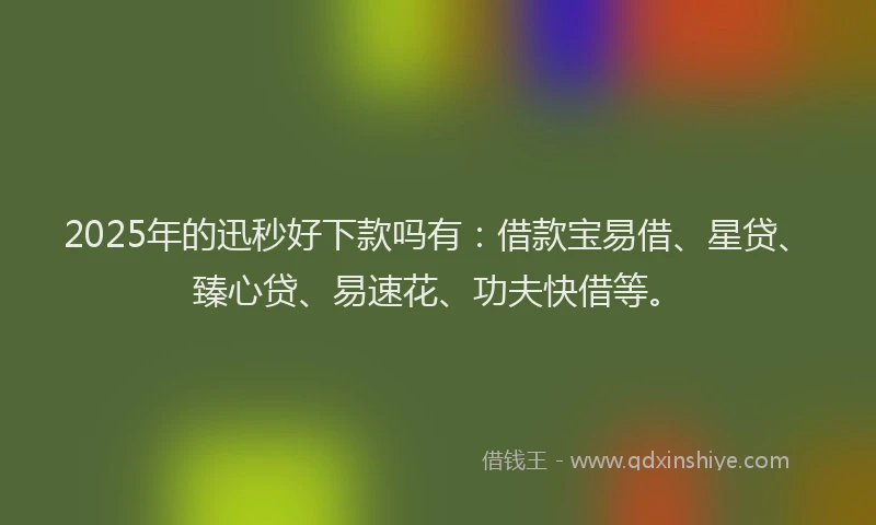 2025年的迅秒好下款吗有：借款宝易借、星贷、臻心贷、易速花、功夫快借等。