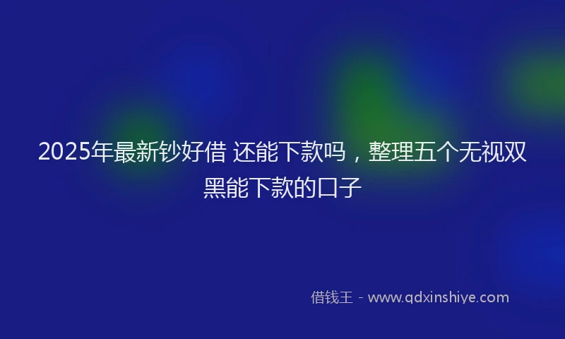 2025年最新钞好借 还能下款吗，整理五个无视双黑能下款的口子