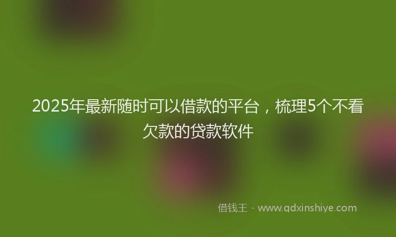 2025年最新随时可以借款的平台，梳理5个不看欠款的贷款软件