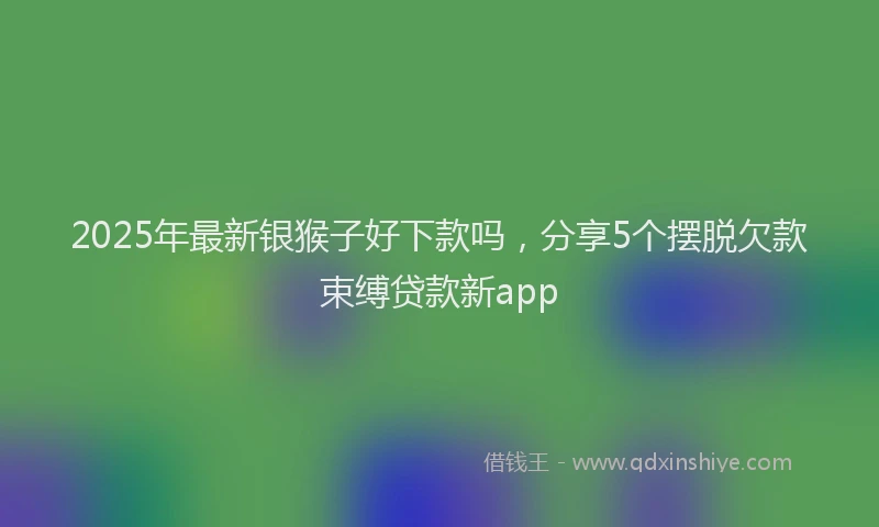 2025年最新银猴子好下款吗，分享5个摆脱欠款束缚贷款新app
