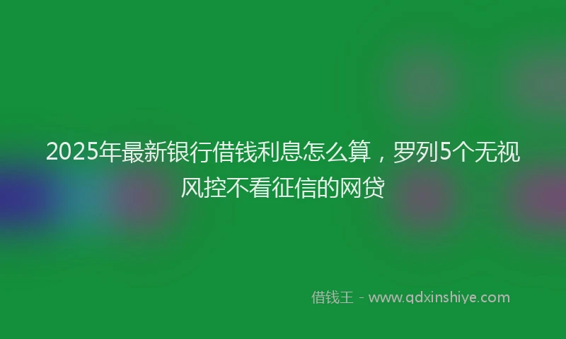 2025年最新银行借钱利息怎么算，罗列5个无视风控不看征信的网贷