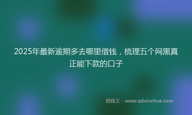 2025年最新逾期多去哪里借钱，梳理五个网黑真正能下款的口子