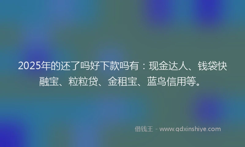 2025年的还了吗好下款吗有：现金达人、钱袋快融宝、粒粒贷、金租宝、蓝鸟信用等。
