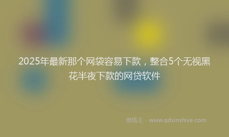 2025年最新那个网袋容易下款，整合5个无视黑花半夜下款的网贷软件