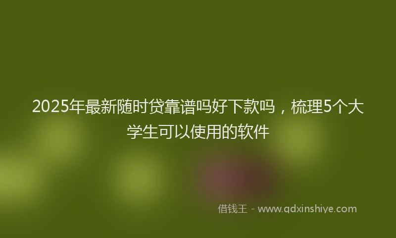 2025年最新随时贷靠谱吗好下款吗，梳理5个大学生可以使用的软件