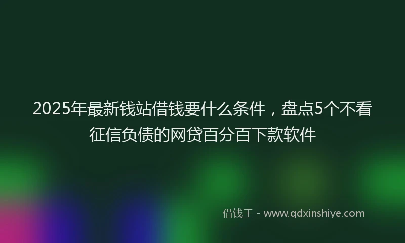 2025年最新钱站借钱要什么条件，盘点5个不看征信负债的网贷百分百下款软件