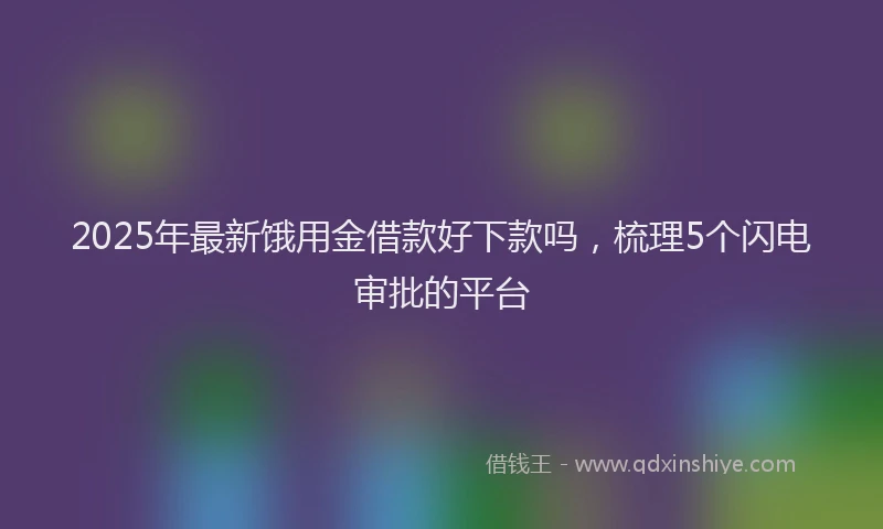 2025年最新饿用金借款好下款吗，梳理5个闪电审批的平台