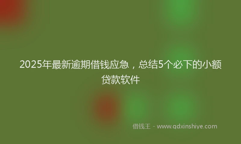 2025年最新逾期借钱应急，总结5个必下的小额贷款软件