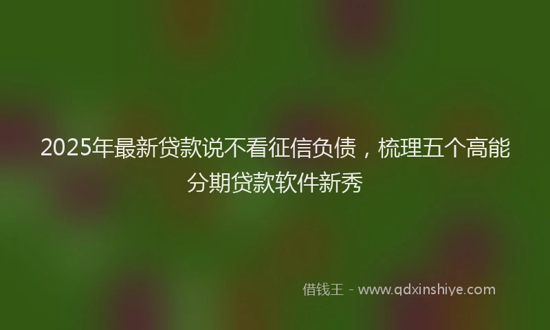 2025年最新贷款说不看征信负债，梳理五个高能分期贷款软件新秀