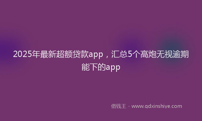 2025年最新超额贷款app，汇总5个高炮无视逾期能下的app