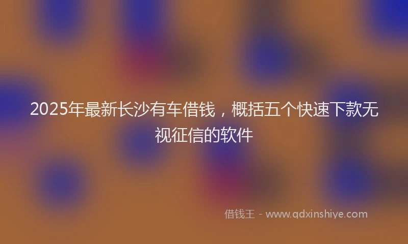 2025年最新长沙有车借钱，概括五个快速下款无视征信的软件