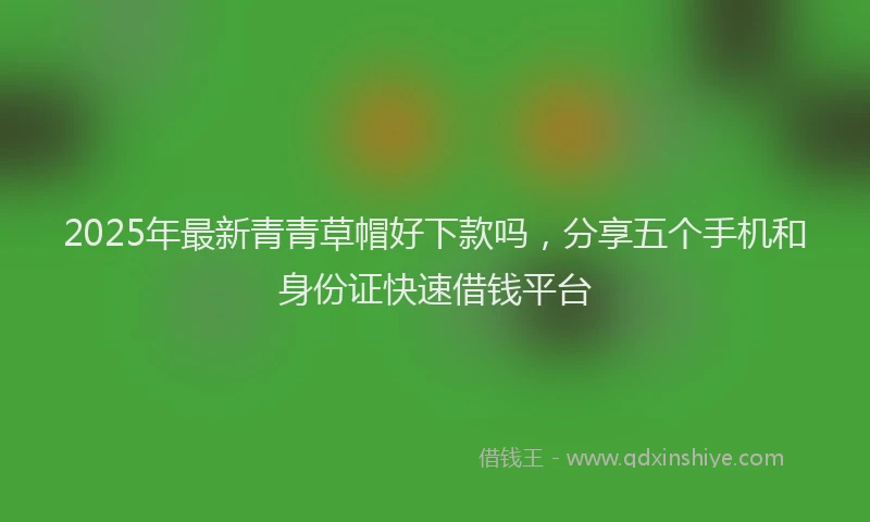 2025年最新青青草帽好下款吗，分享五个手机和身份证快速借钱平台