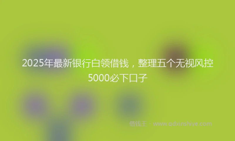 2025年最新银行白领借钱，整理五个无视风控5000必下口子