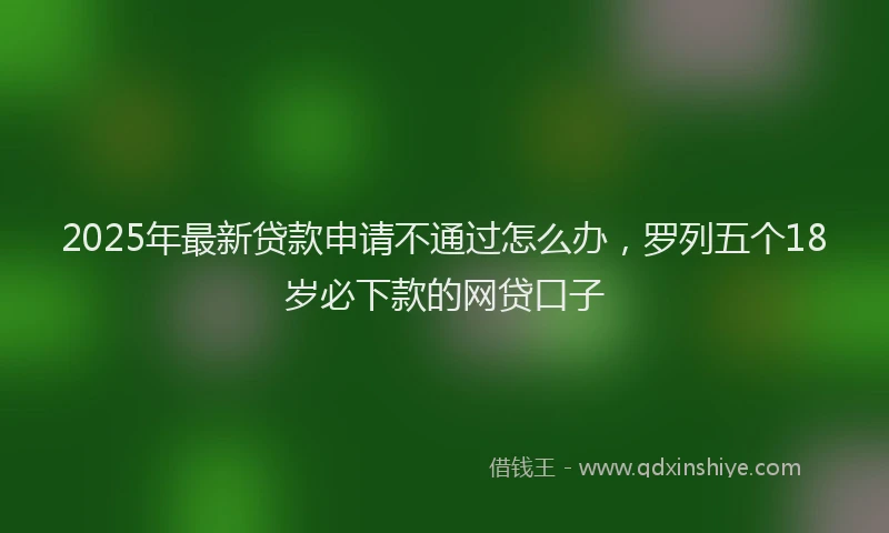 2025年最新贷款申请不通过怎么办，罗列五个18岁必下款的网贷口子