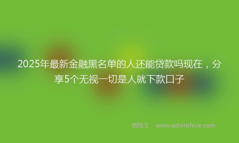 2025年最新金融黑名单的人还能贷款吗现在，分享5个无视一切是人就下款口子