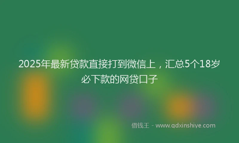 2025年最新贷款直接打到微信上，汇总5个18岁必下款的网贷口子