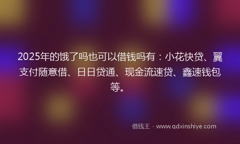 2025年的饿了吗也可以借钱吗有：小花快贷、翼支付随意借、日日贷通、现金流速贷、鑫速钱包等。