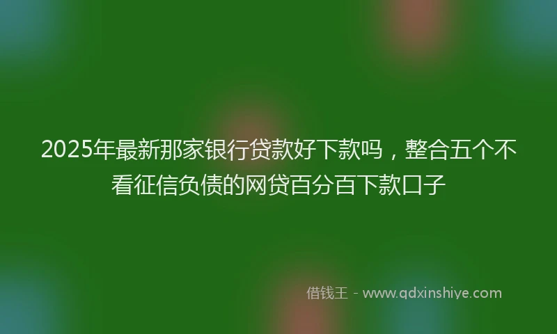 2025年最新那家银行贷款好下款吗，整合五个不看征信负债的网贷百分百下款口子