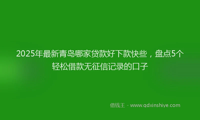 2025年最新青岛哪家贷款好下款快些，盘点5个轻松借款无征信记录的口子