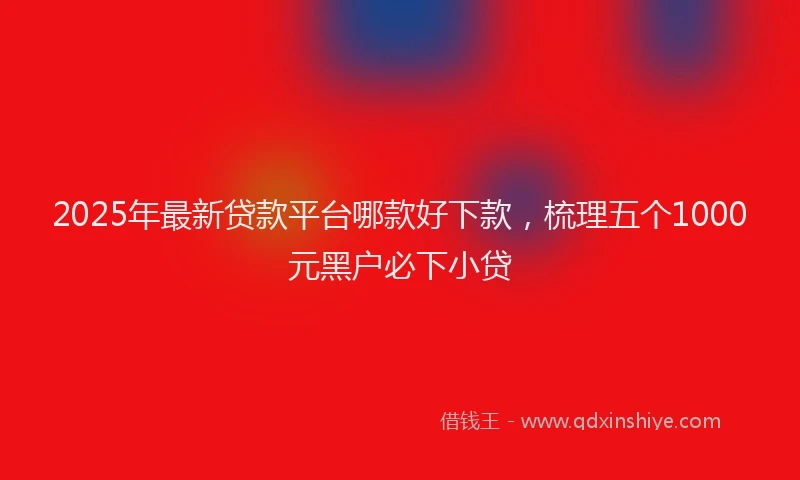 2025年最新贷款平台哪款好下款，梳理五个1000元黑户必下小贷