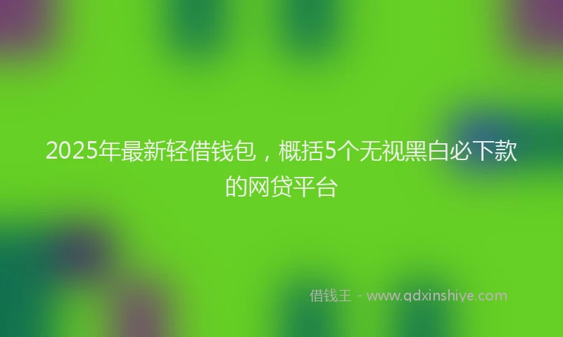 2025年最新轻借钱包，概括5个无视黑白必下款的网贷平台