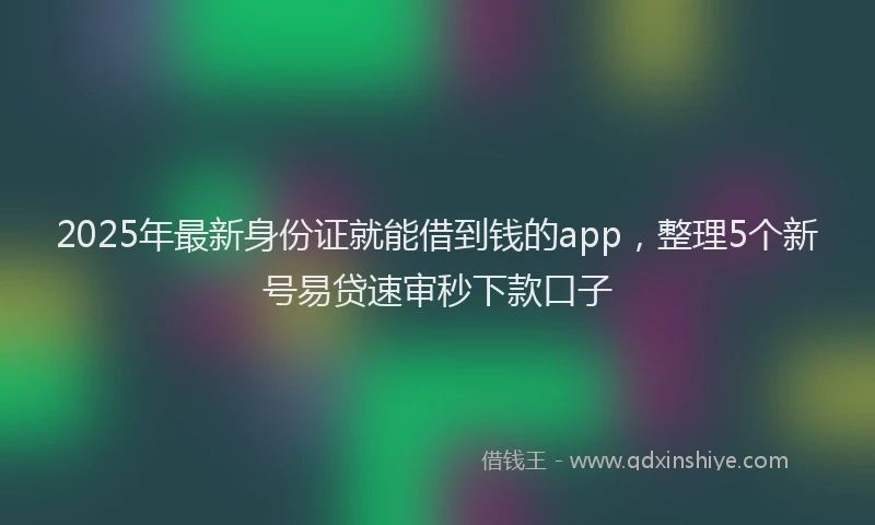 2025年最新身份证就能借到钱的app，整理5个新号易贷速审秒下款口子