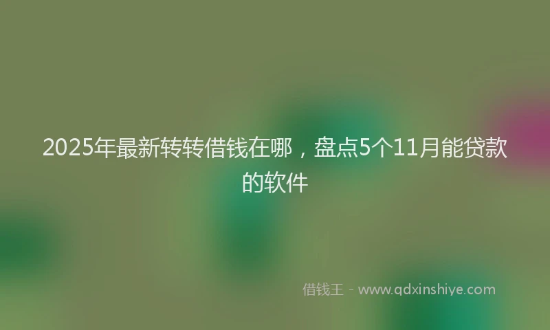 2025年最新转转借钱在哪，盘点5个11月能贷款的软件