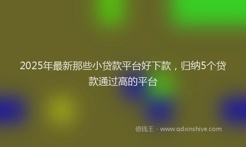 2025年最新那些小贷款平台好下款，归纳5个贷款通过高的平台