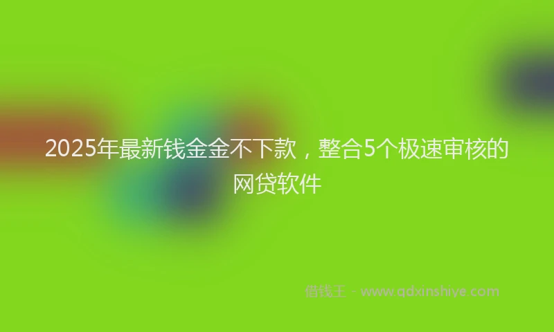 2025年最新钱金金不下款，整合5个极速审核的网贷软件
