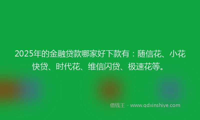 2025年的金融贷款哪家好下款有：随信花、小花快贷、时代花、维信闪贷、极速花等。