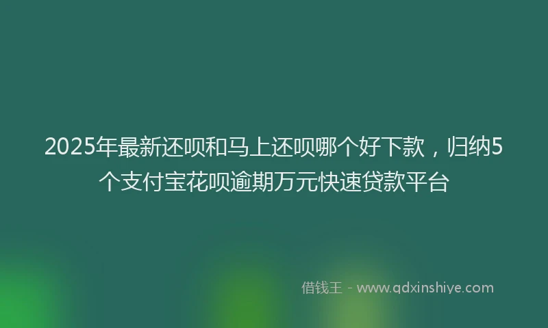 2025年最新还呗和马上还呗哪个好下款，归纳5个支付宝花呗逾期万元快速贷款平台